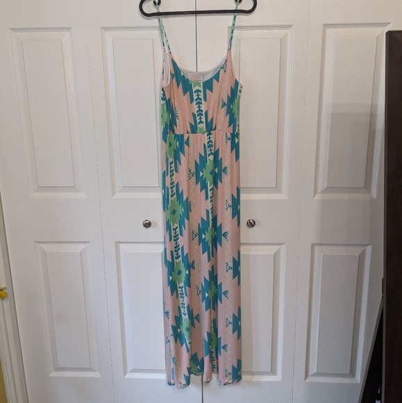 Vintage Geometric Maxi Dress Women's Small - Picture 2 of 3